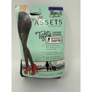 Love Your Assets SPANX Tights Flipside Diamond Shaping Size 5 Black